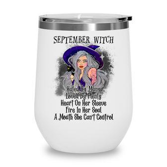 September Witch Funny Women Halloween Wine Tumbler - Thegiftio UK