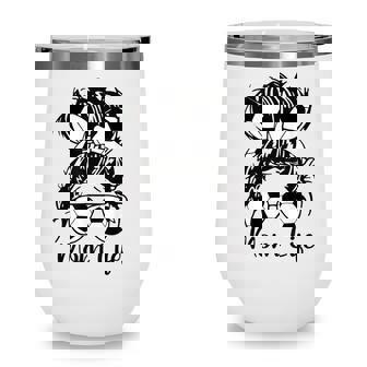 Soccer Mom Funny Soccer Ball Glasses Bow Mom Life V2 Wine Tumbler - Thegiftio