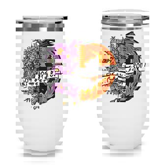 Sorta Sweet Sorta Spooky Flower Pumpkin Mental Health Wine Tumbler - Thegiftio