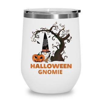Spooky Halloween Gnome Witch Pumpkin  Wine Tumbler
