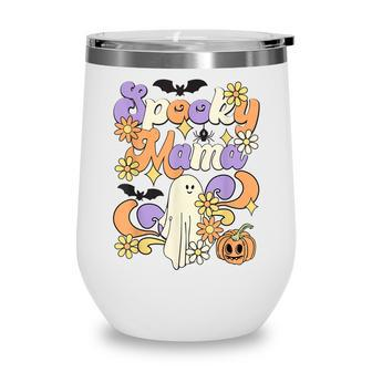 Spooky Mama Floral Ghost Boo Mom And Babe Matching Halloween Wine Tumbler - Seseable