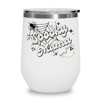 Spooky Mama T Funny Family Halloween Matching Gifts Wine Tumbler - Seseable