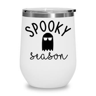 Spooky Season Ghost Fun Cute Halloween Costume Boo Fall Mom Wine Tumbler - Thegiftio UK