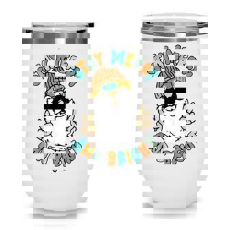 Stay Merry And Bright Christmas Retro Groovy Cool Santa Xmas Wine Tumbler - Thegiftio UK