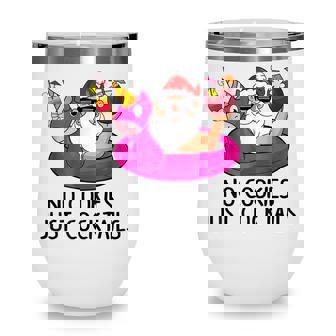 Summer Santa Christmas In July No Cookies Just Cocktails Wine Tumbler - Thegiftio UK