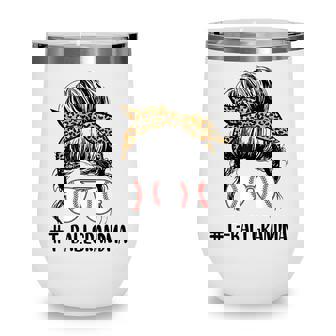 T-Ball Grandma Life Messy Bun Leopard Print Softball Grandma Wine Tumbler - Thegiftio