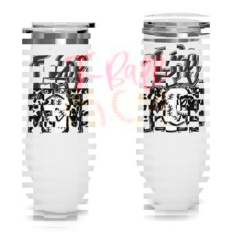T-Ball Mom Leopard Ball Mom Wine Tumbler - Thegiftio