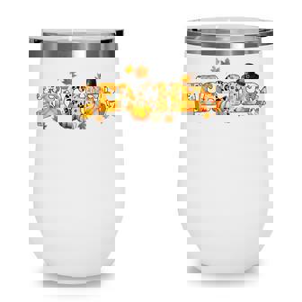 Teacher Fall Autumn Thanksgiving Halloween Spooky Season V2 Wine Tumbler - Thegiftio