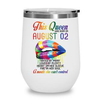 This Queen Was Born On August 2Nd Happy Birthday To Me Mommy Wine Tumbler - Thegiftio UK