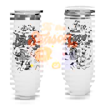 Tis The Season Pumpkin Halloween Funny Fall Vibes Women Men Wine Tumbler - Thegiftio