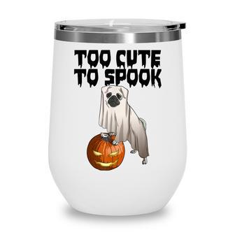 Too Cute To Spook Halloween Scary Pumpkin Women Wine Tumbler - Thegiftio UK