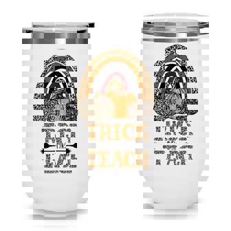 Trick Or Teach Cute Halloween Teacher Men Women Wine Tumbler - Thegiftio