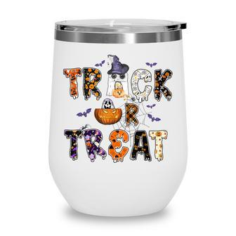 Trick Or Teach Funny Teacher Halloween Costume Wine Tumbler - Thegiftio UK