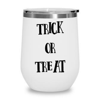 Trick Or Treat Security Halloween 2 Sided Wine Tumbler - Seseable