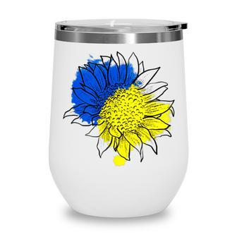 Ukraine Sunflower Ukraine Stand With Ukraine Support Wine Tumbler - Thegiftio UK