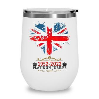 Union Jack Idea For Women For The Platinum Jubilee 2022 Wine Tumbler - Thegiftio UK