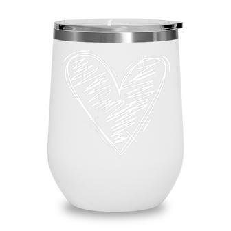 Unity Day Heart Orange Anti Bullying Gift And Be Kind Wine Tumbler - Thegiftio UK