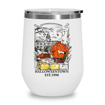 Vintage Halloween Town Men Women Gift Wine Tumbler - Thegiftio UK