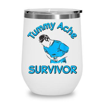 Vintage Tummy Ache Survivor Stomachache Ibs Funny Men Women V2 Wine Tumbler - Thegiftio UK