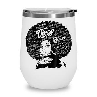 Virgo Queen Black Women August September Birthday Gift Wine Tumbler - Thegiftio UK