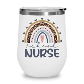 Welcome Back To School Nurse First Day Of School Rainbow Wine Tumbler - Thegiftio UK