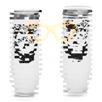 Winking Eye Halloween Lashes Leopard Glasses Pumpkin Girls Wine Tumbler - Seseable