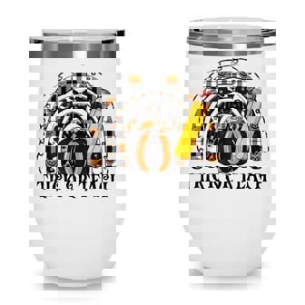 Women Trick Or Teach Halloween Pumpkin Pencil Teacher Wine Tumbler - Thegiftio