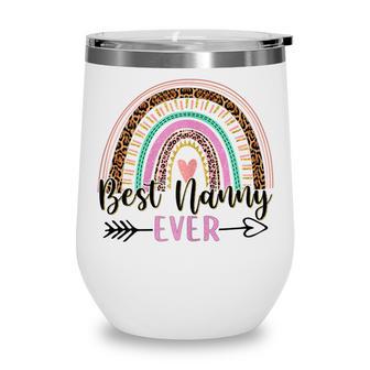 Womens Best Nanny Ever Rainbow Mothers Day Gift Wine Tumbler - Thegiftio UK