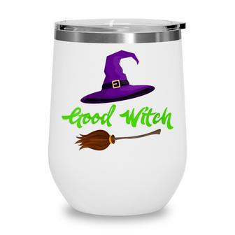 Womens Good Witch Halloween Trick Or Treat Wine Tumbler - Seseable