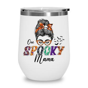 Womens Halloween One Spooky Mama Family Matching Costume Wine Tumbler - Seseable