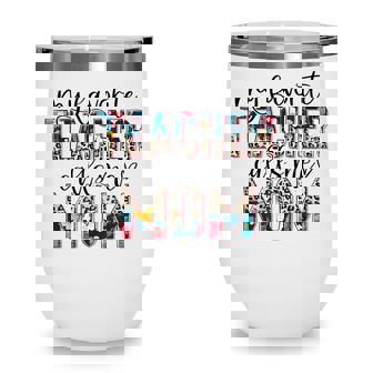 Womens My Favorite Teacher Calls Me Mom Teacher Leopard Wine Tumbler - Thegiftio