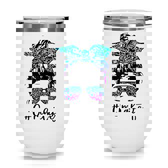 Womens Oma Life Leopard Tie Dye Messy Bun Mothers Day Women Wine Tumbler - Thegiftio