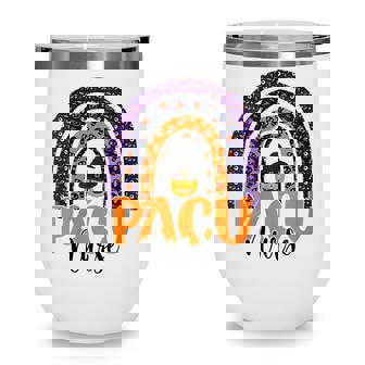 Womens Pacu Nurse Nursing Halloween Rainbow Pumpkin Nurses Wine Tumbler - Thegiftio