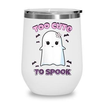 Womens Too Cute To Spook Lovely Ghost Girl Halloween Wine Tumbler - Thegiftio UK