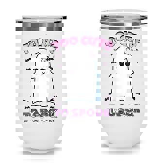 Womens Too Cute To Spook Lovely Ghost Girl Halloween Wine Tumbler - Thegiftio