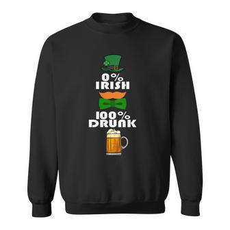 0 Percent Irish 100 Percent Drunk Irish Hipster Graphic Design Printed Casual Daily Basic Sweatshirt - Thegiftio UK