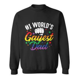 1 Worlds Gayest Dad Funny Fathers Day Lgbt Pride Pride Month Sweatshirt - Thegiftio UK