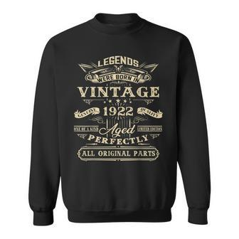 100Th Birthday Gift For Legends Born 1922 100 Yr Old Vintage V2 Men Women Sweatshirt Graphic Print Unisex - Thegiftio UK