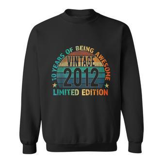10Th Birthday Gift Kids Vintage 2012 10 Years Old Colored Sweatshirt - Monsterry