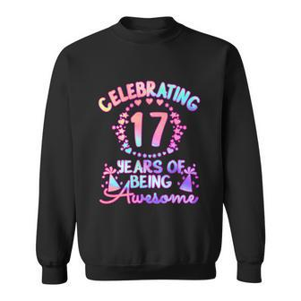 17 Years Of Being Awesome 17 Year Old Birthday Girl Graphic Design Printed Casual Daily Basic Sweatshirt - Thegiftio UK