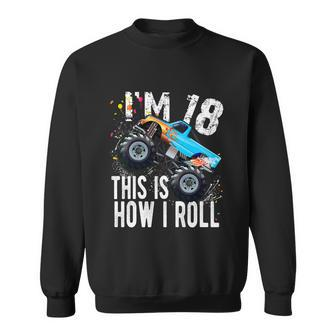 18 Year Old Gift Cool 18Th Birthday Boy Gift For Monster Truck Car Lovers Sweatshirt - Monsterry