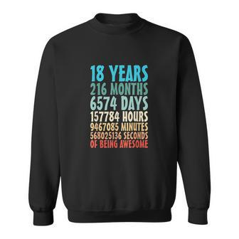 18 Years Of Being Awesome 18 Yr Old 18Th Birthday Countdown Men Women Sweatshirt Graphic Print Unisex - Thegiftio UK