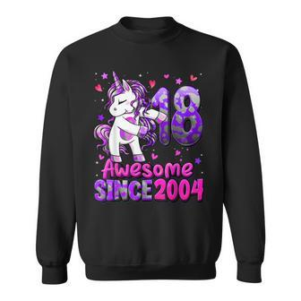 18 Years Old Unicorn Flossing 18Th Birthday Girl Unicorn Sweatshirt - Seseable