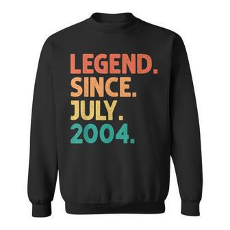 18Th Birthday Legend Since July 2004 18 Years Old Vintage Sweatshirt - Seseable