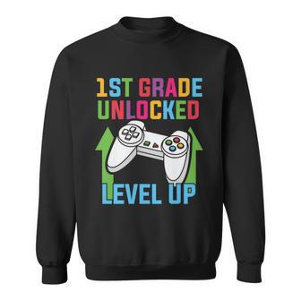 1St Grade Unlocked Level Up Back To School First Day Of School Sweatshirt - Thegiftio UK