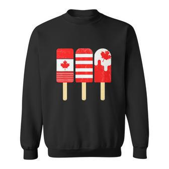 1St Of July Popsicle Red White Funny Canadian Flag Patriotic Sweatshirt - Thegiftio UK