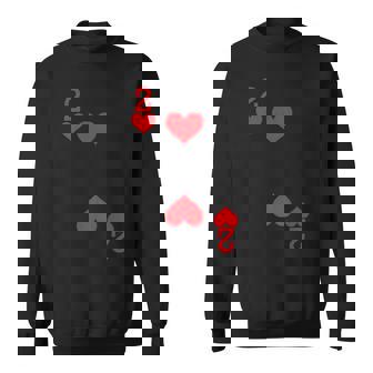 2 Of Hearts - Playing Card Halloween Costume Men Women Sweatshirt Graphic Print Unisex - Thegiftio UK
