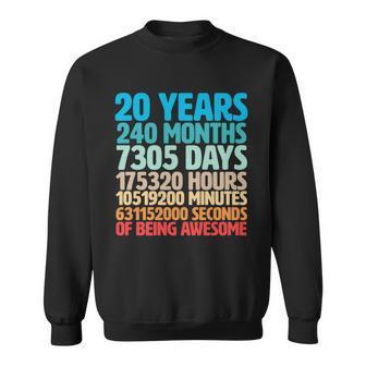 20 Years Of Being Awesome 20Th Birthday Time Breakdown Graphic Design Printed Casual Daily Basic Sweatshirt - Thegiftio UK