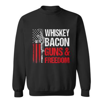 Dad Grandpa Veteran Us Flag Whiskey Bacon Guns Freedom Graphic Design Printed Casual Daily Basic Sweatshirt