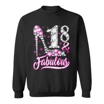 18 Years Old Gifts 18 & Fabulous 18Th Birthday Pink Diamond  Men Women Sweatshirt Graphic Print Unisex